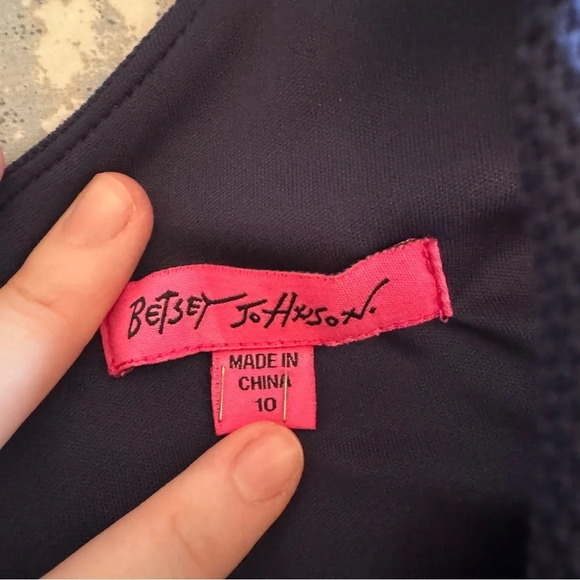 Betsey Johnson Navy Cage Cutout Pockets Pleat Mini Dress Fit and Flare EUC Sz 10 - Picture 12 of 15